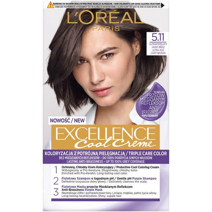 L'Oreal Paris Excellence Cool Creme Wachs Farbe 5.11 Ultra Light Grau Birke