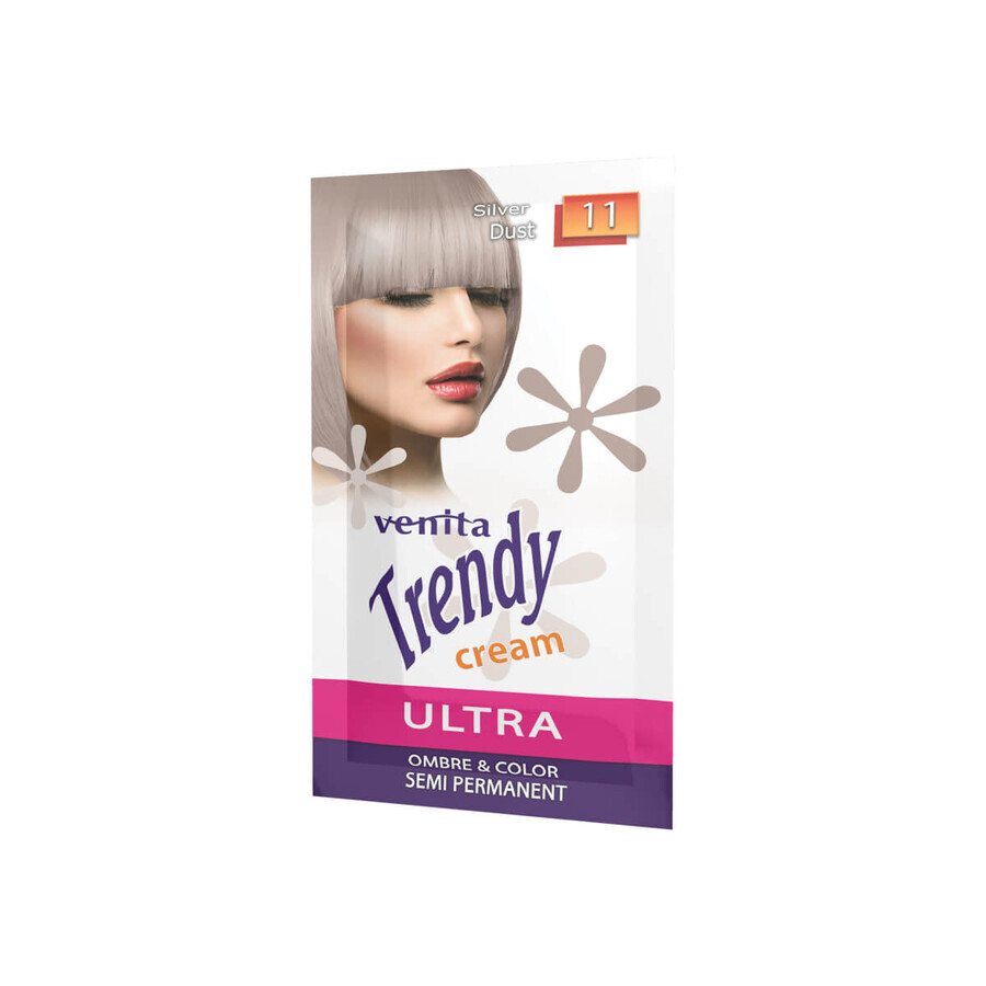 Venita Trendy Cream Ultra Wachs Farbcreme 11 Silberstaub, 35ml