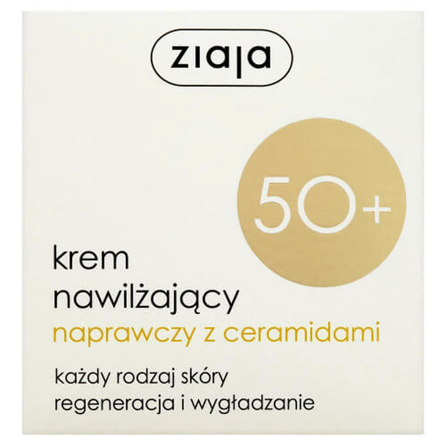 Ziaja 50+, reparierende Feuchtigkeitscreme mit Ceramiden, 50ml - Lange haltbar!