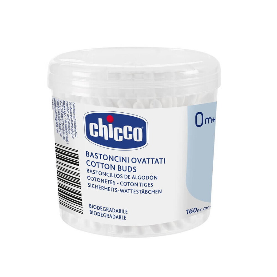 Chicco EarSticks 0m+, 160 pezzi