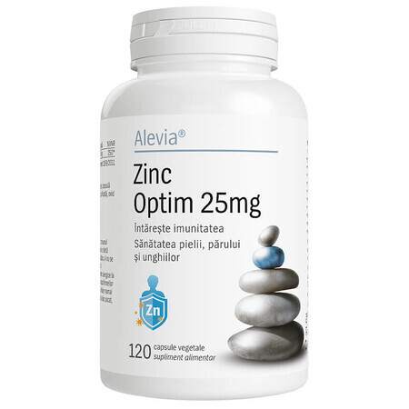 Zink Optim, 25 mg, 120 pflanzliche Kapseln, Alevia