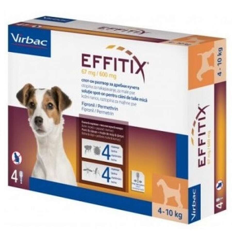 Antiparasitic for dogs 4-10 Kg Effitix S, 4 pipettes, Virbac