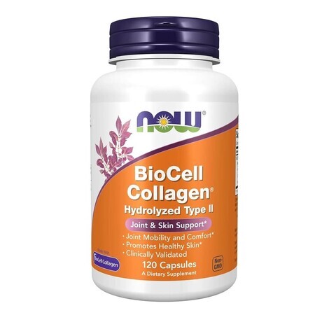 Hydrolyzed collagen type 2 BioCell Collagen, 120 capsules, Now Foods