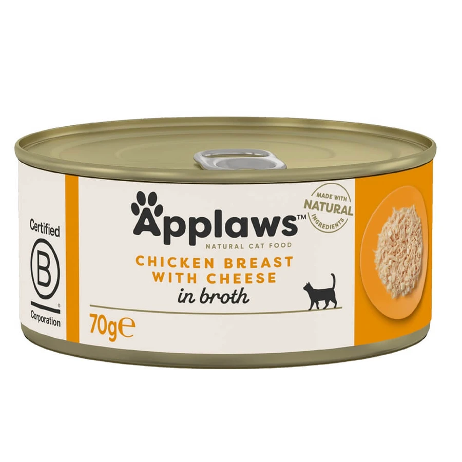 Comida húmeda para gatos con pechuga de pollo y queso, 70 g, Applaws