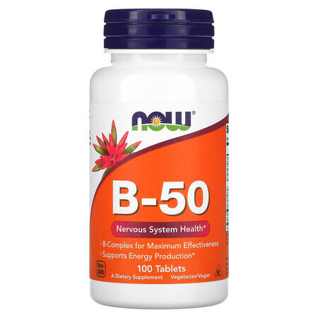 Vitamin B-50-Komplex, 100 Tabletten, Now Foods