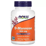 D-Mannose, 500 mg, 120 pflanzliche Kapseln, Now Foods