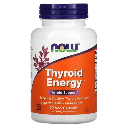 Supplément thyroïdien Thyroid Energy, 90 gélules végétales, Now Foods