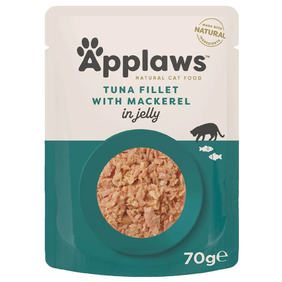 Wet cat food with tuna fillet and mackerel, 70 g, Applaws