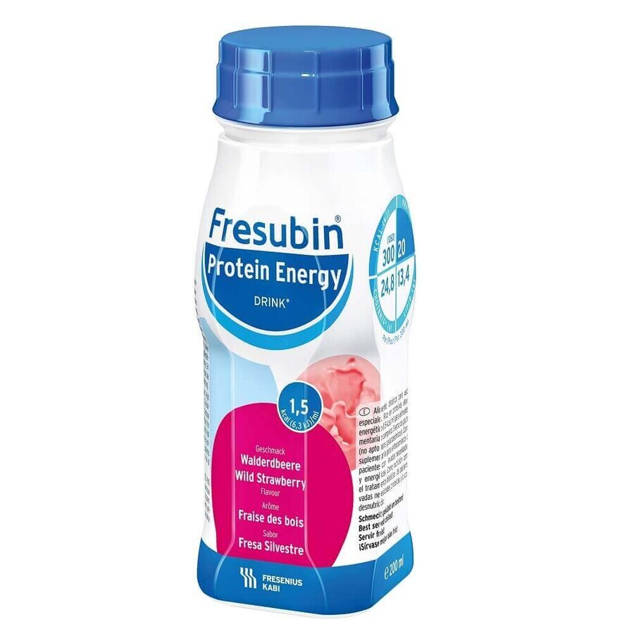 Fresubin Protein-Energie-Getränk mit Erdbeergeschmack, 4x200 ml, Fresenius Kabi