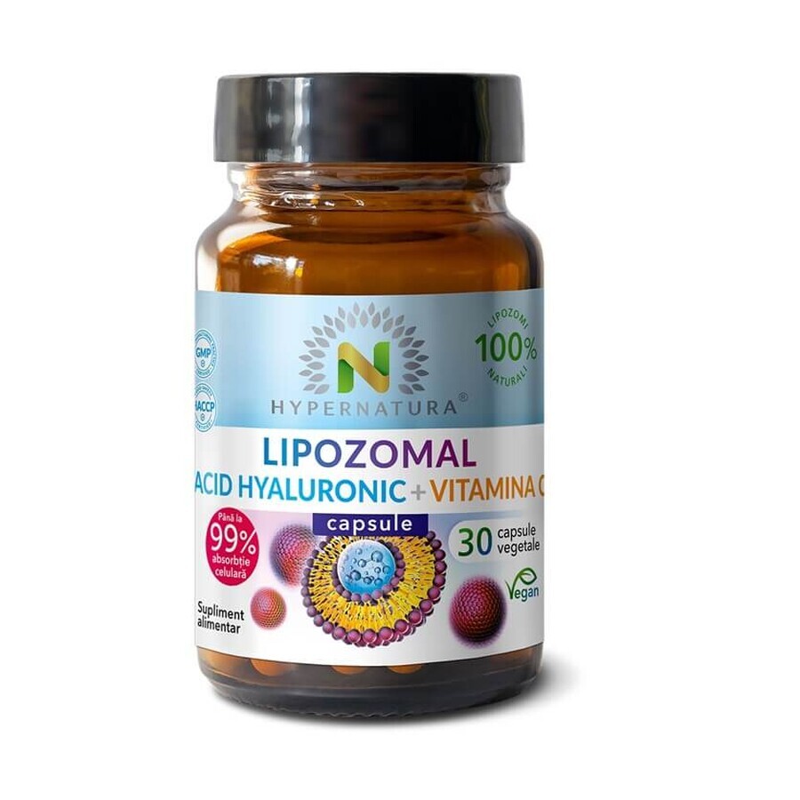 Lipozomal Acid Hyaluronic + Vit C, 30 capsule vegetale, Hypernatura