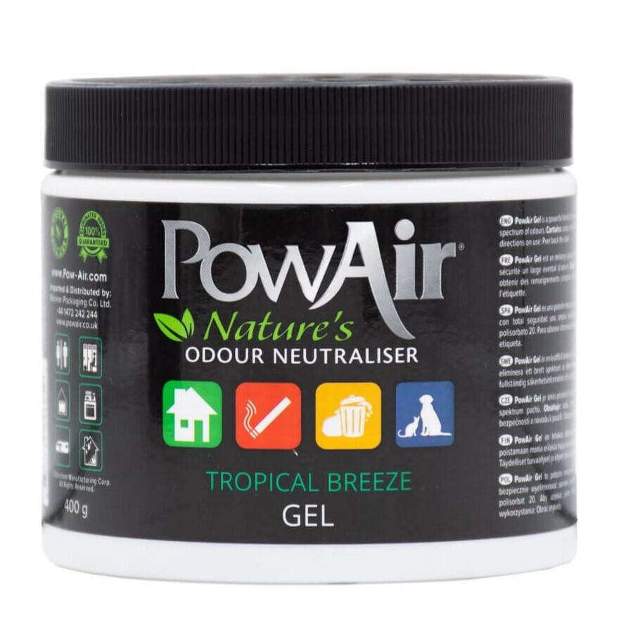 Gel neutralisant et neutralisant d'odeurs Tropical Breeze, 400 g, PowAir