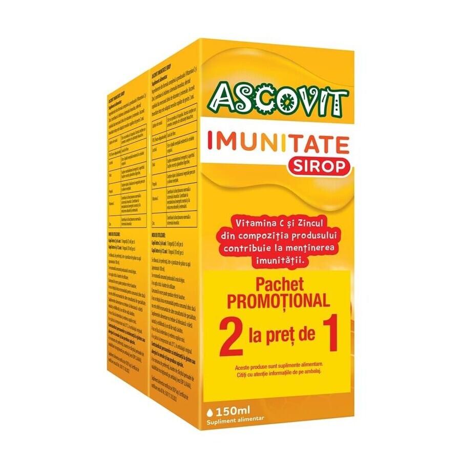 Pack Ascovit Inmunity Jarabe, 15 ml + 15 ml, Perrigo