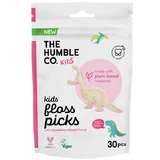 Kids Floss Picks strawberry flavored dental floss, 30 pieces, Humble