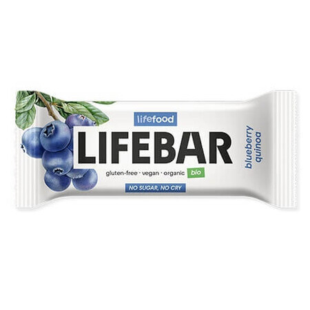 Barrita cruda ecológica sin gluten con arándanos y quinoa, 40 g, Lifebar