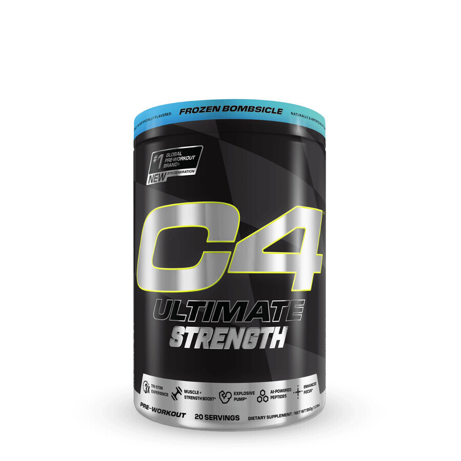 Cellucor C4 Ultimate Strenght Pre-workout, formula di forza avanzata con gusto Frozen Bombsicle, 550 G