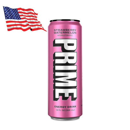 Prime By Logan Paul X Ksi Ksi Energy Drink Usa, Energy and Rehydration Drink with Strawberry and Watermelon Flavor, 355 Ml