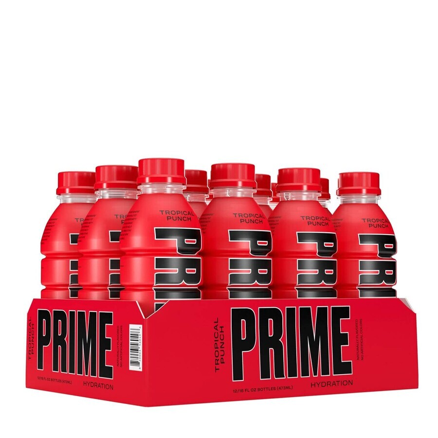 Prime By Logan Paul X Ksi Ksi Hydration Drink Usa Tropical Punch, Tropical Fruit Punch Flavored Rehydration Drink, 500 Ml