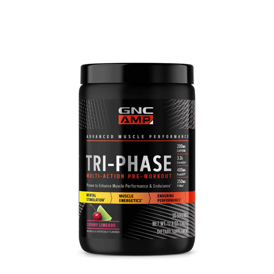 Gnc Amp Tri-Phase Multi-Action, Pre-Workout mit Limetten- und Kirschgeschmack, 363 G