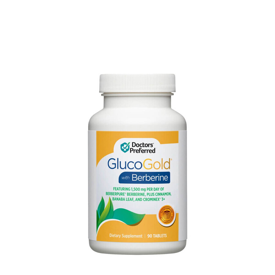 Ärzte bevorzugt Glucogold mit Berberin, Advanced Blood Glucose Senkung Formel mit Berberin, 90 Tb