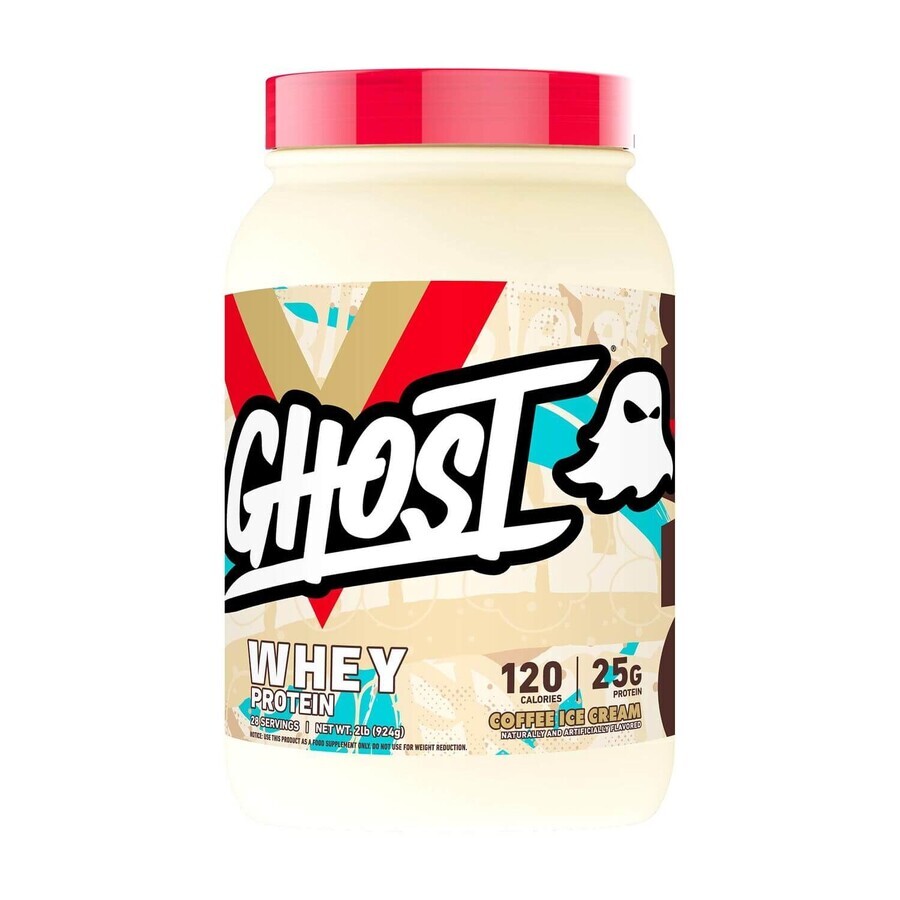 Ghost Whey Protein, Whey Protein with Coffee Ice Cream Flavor, 924 G