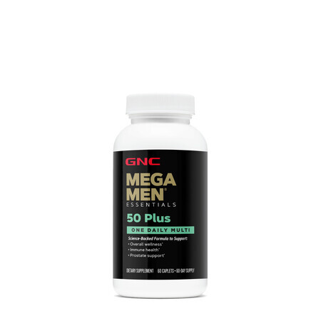 Gnc Mega Men 50 Plus One One Daily, Multivitamin Complex For Men - Support For Eyes, Heart And Brain, 60 Tb