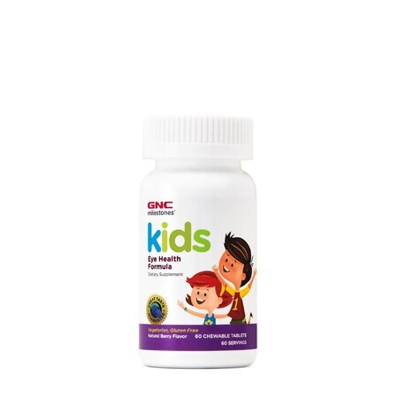 Gnc Milestones Milestones Kids Eye Health, Kinder Augengesundheit Unterstützung Formel mit natürlichen Beeren-Geschmack, 60 Tb