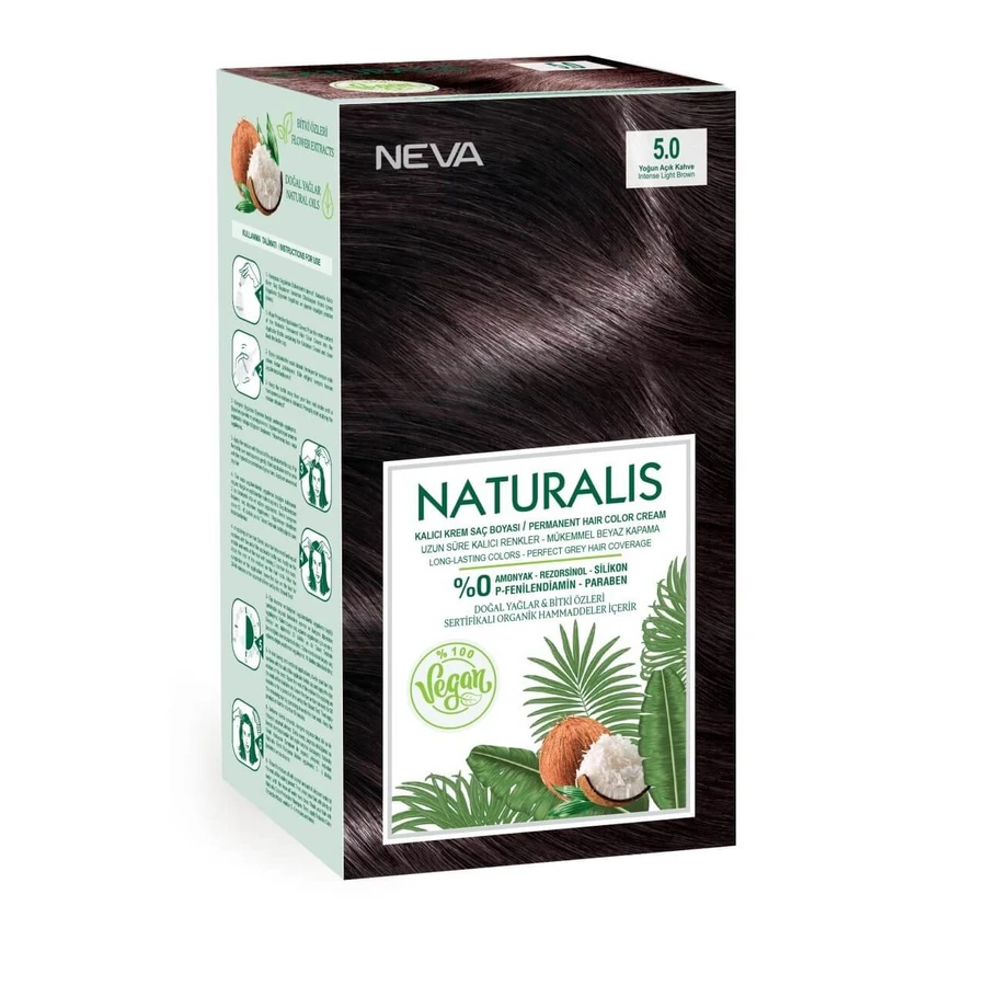Vegane Haarfarbe ohne Ammoniak, Intense Satin Vivid 5.0, Naturalis, Neva, 150 ml