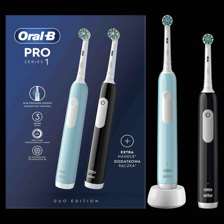 Oral-B EK Duo Pro Serie 1 Schwarz & Karibik Blau