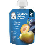 Gerber Natural pear and plum bag 6m+ 90 g