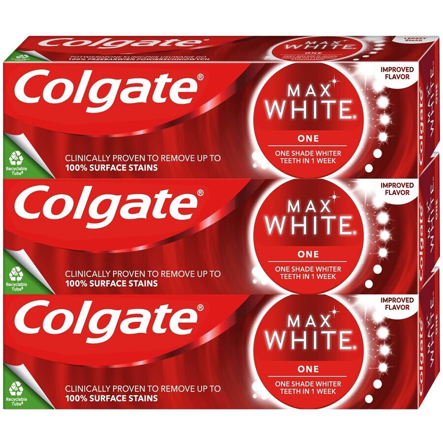 Colgate Max White One Sensational Mint Dentifrice 3 x 75 ml