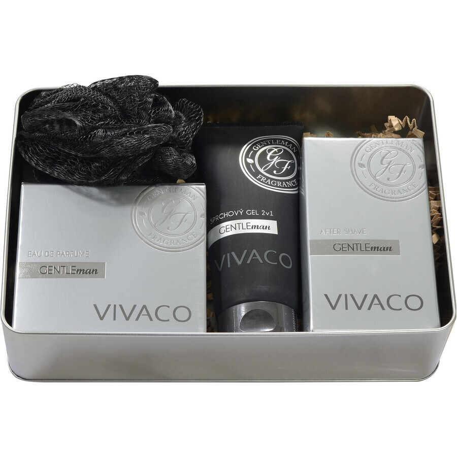 Vivaco Geschenkpaket Gentleman silver edition - EDP 50ml + Duschgel 200ml + Aftershave 100ml + 1x Geschenk