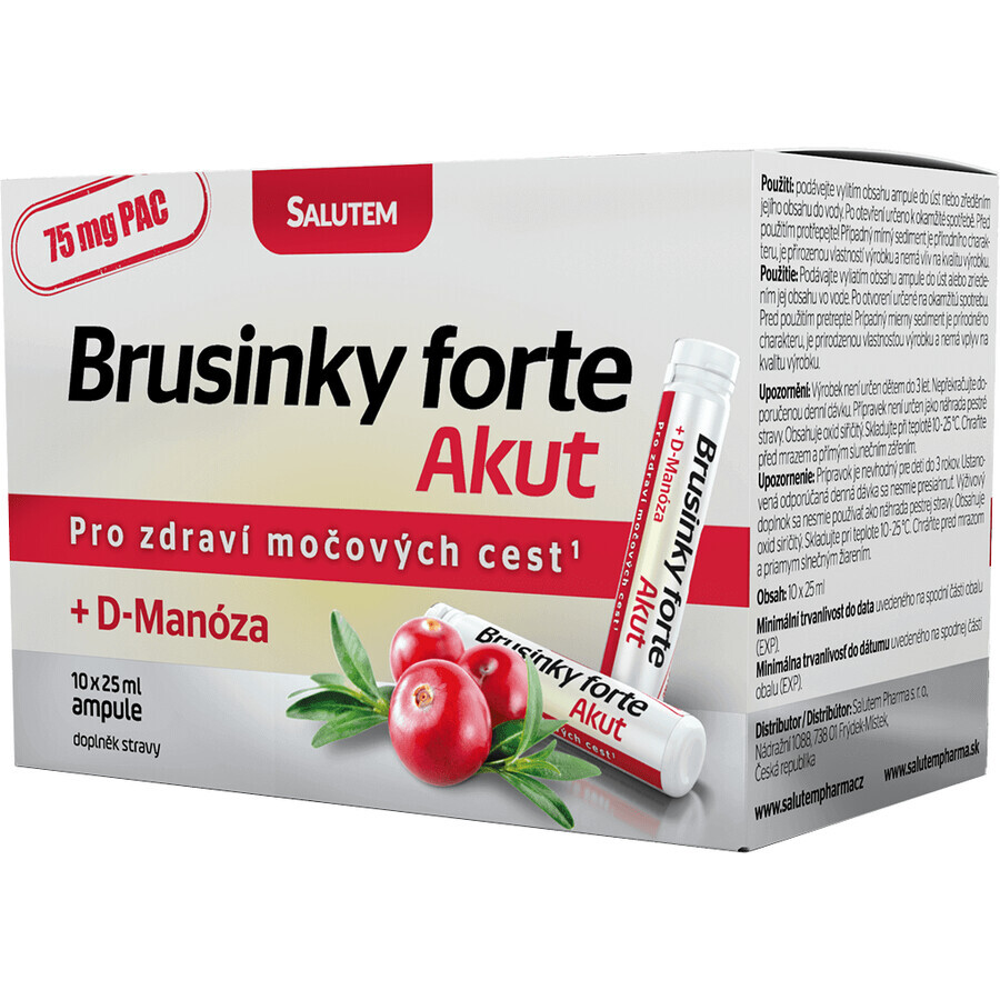 Salutem Cranberry forte Akut 1500 mg + D-Mannose 2000 mg 10 flesjes