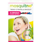 MosquitNo Classic Armband mit Verschluss zur Freisetzung von Citronella-Duft, verstellbare Größe 5 Stück