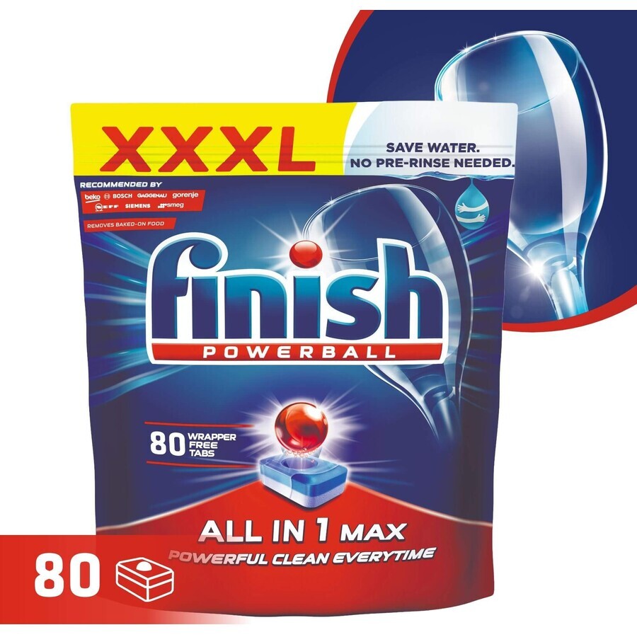 Pastillas para lavavajillas Finish All-in-1 Max 80 uds.