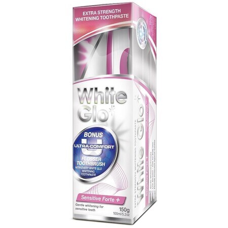 White Glo Paste Sensitive Forte + Zahnbürste und Interdentalbürste 150 g