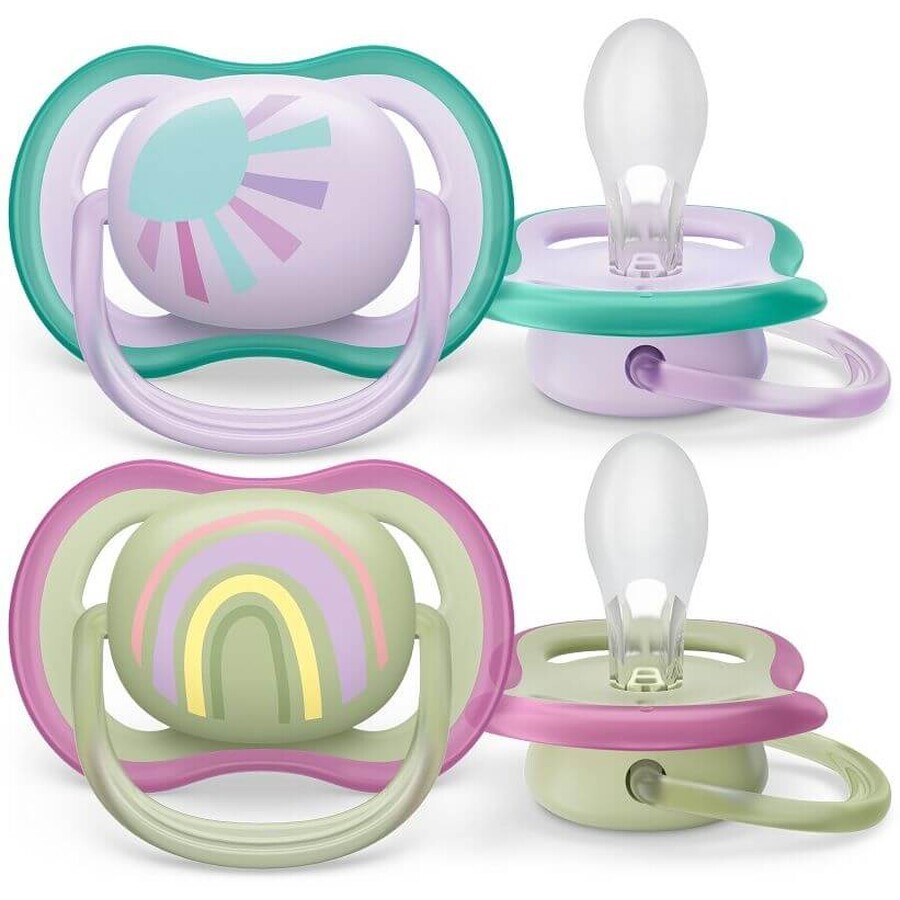 Philips Avent Ultra Air Sucette 0-6m fille (arc-en-ciel) 2 pcs