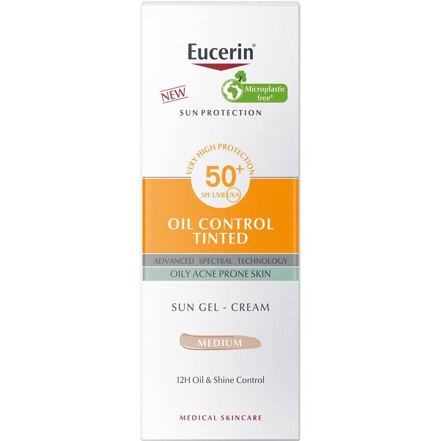 Eucerin Sun Protective Face Sunscreen Gel Dry Touch OIL CONTROL (mittel dunkel) SPF 50+ 50 ml