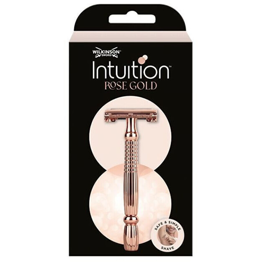 Wilkinson Sword Sword Intuition Double Edge Golden Rose Gold Ladies Classic Metal Shaving Classic + Rasierklingen 10 Stück