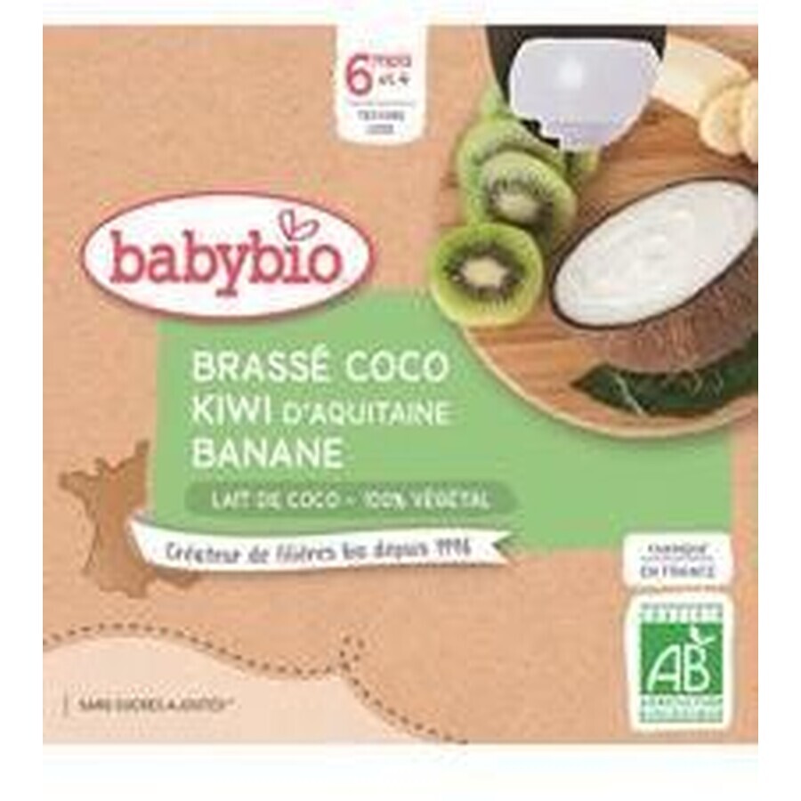 Babybio leche de coco snack - kiwi y plátano 4 x 85 g