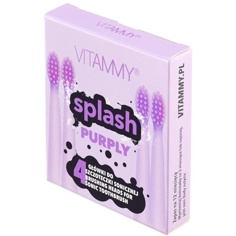 Vitammy SPLASH Mânere de schimb pentru periuțe de dinți violet 4 buc