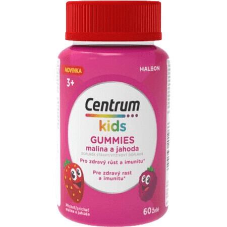 Centrum Kids Gummies multivitamine pentru copii jeleu de zmeură și căpșuni 60 buc