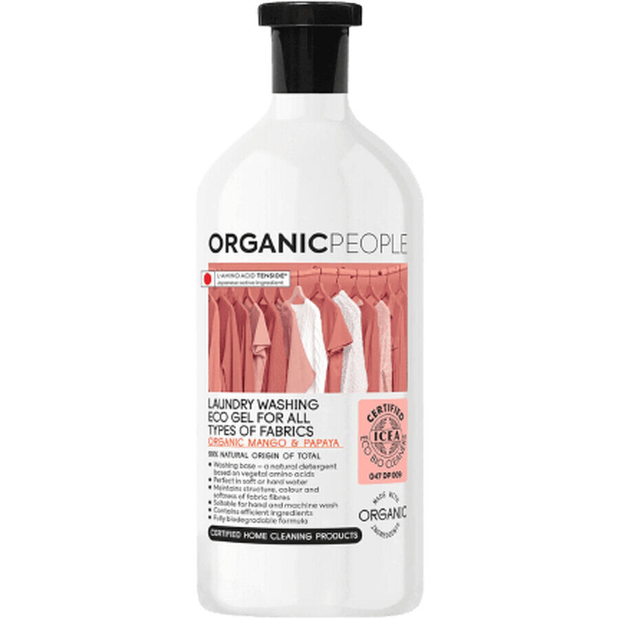 Organic People Eco Waschgel für alle Arten von Wäsche, Mango und Papaya 1000 ml