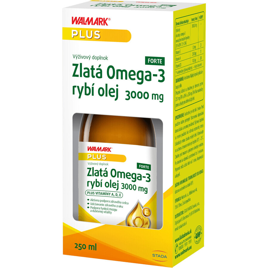 Walmark Golden Omega-3 Forte Fischöl 3000mg, 250 ml