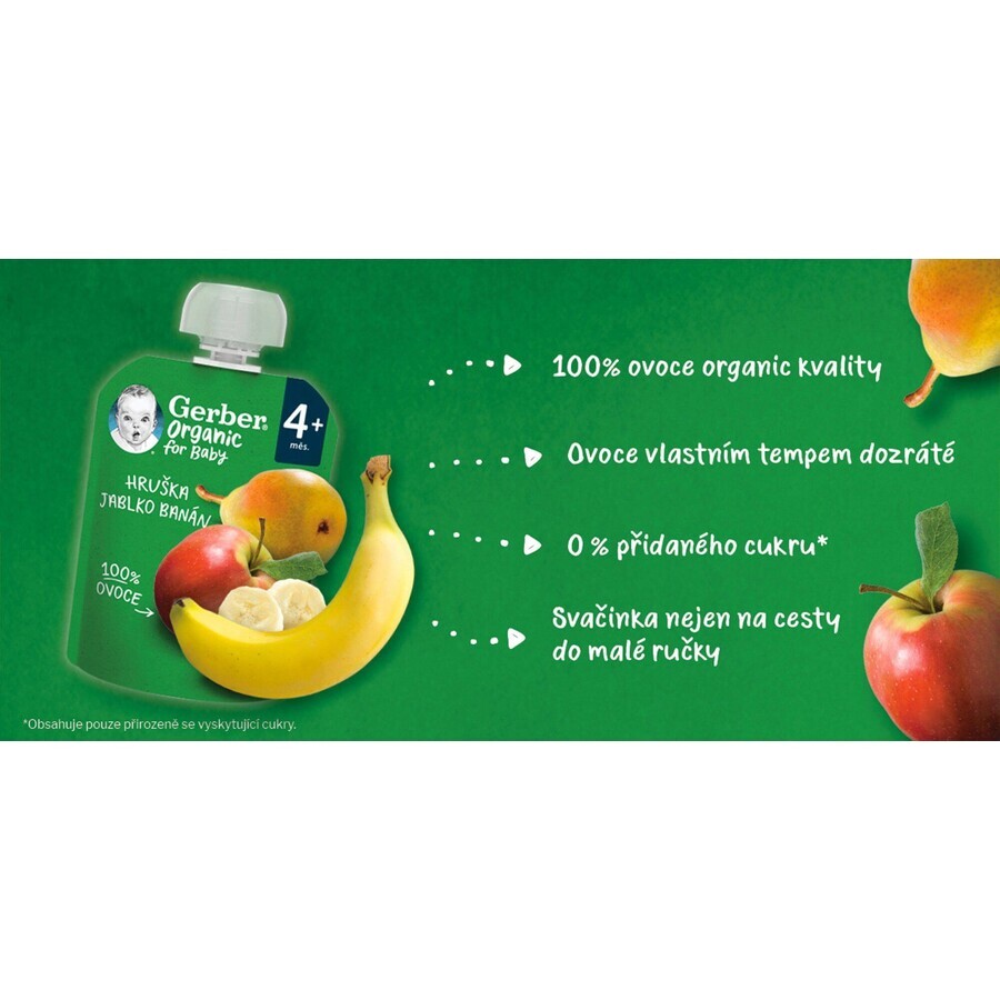 Gerber Organic Capsule pera, mela e banana 90 g