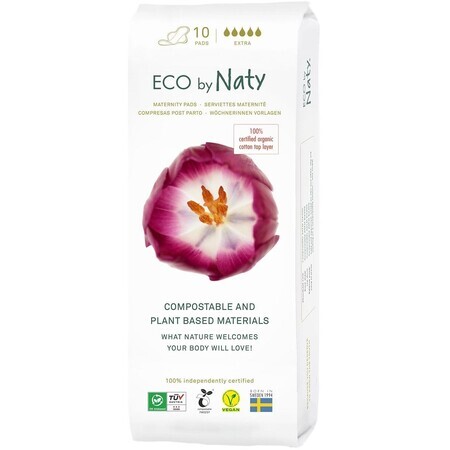 Eco by Naty Postpartum Einlagepads. 10 Stück.