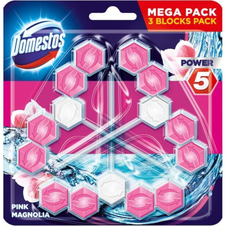 Domestos Power 5 Magnolia rosa 3 x 55 g