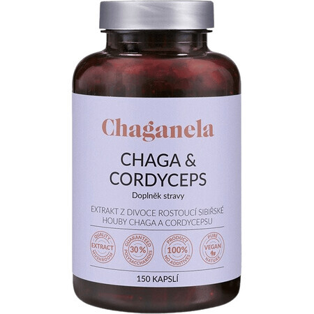 Chaganela Chaga extract cu cordyceps 150 capsule