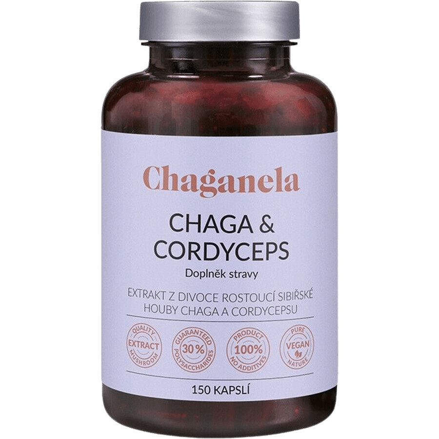 Chaganela Chaga extract cu cordyceps 150 capsule