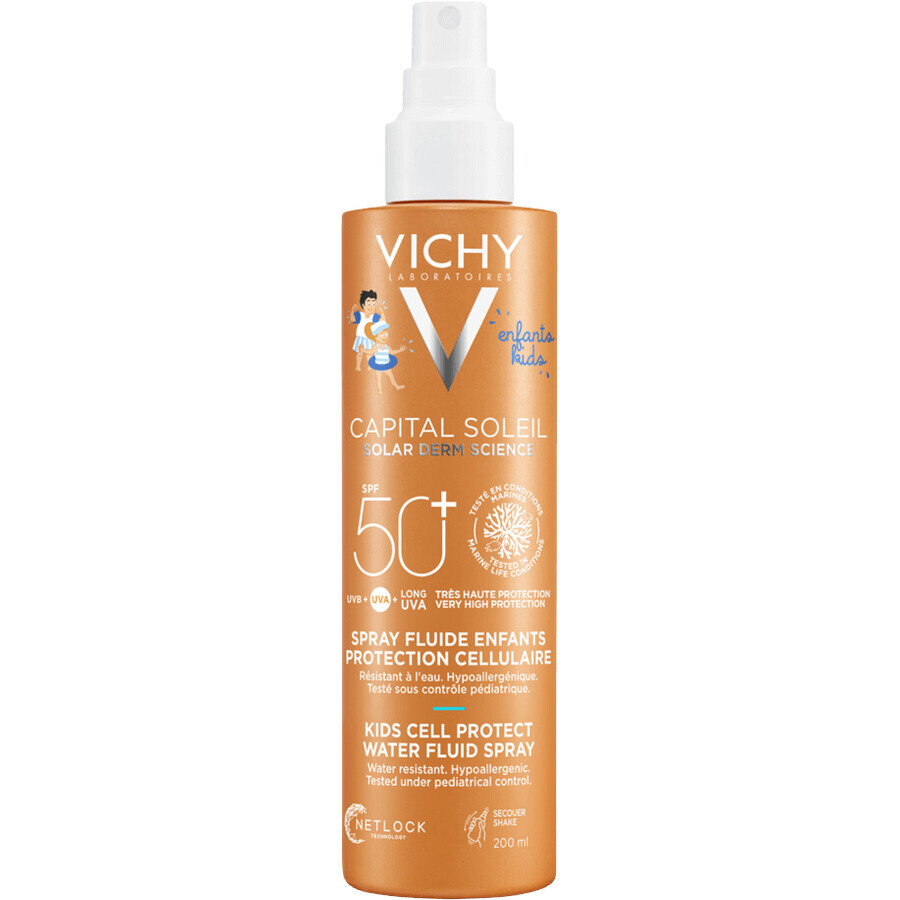 Vichy Capital Soleil Soleil Spray Fluido adatto anche alla pelle sensibile dei bambini SPF50+ 200 ml