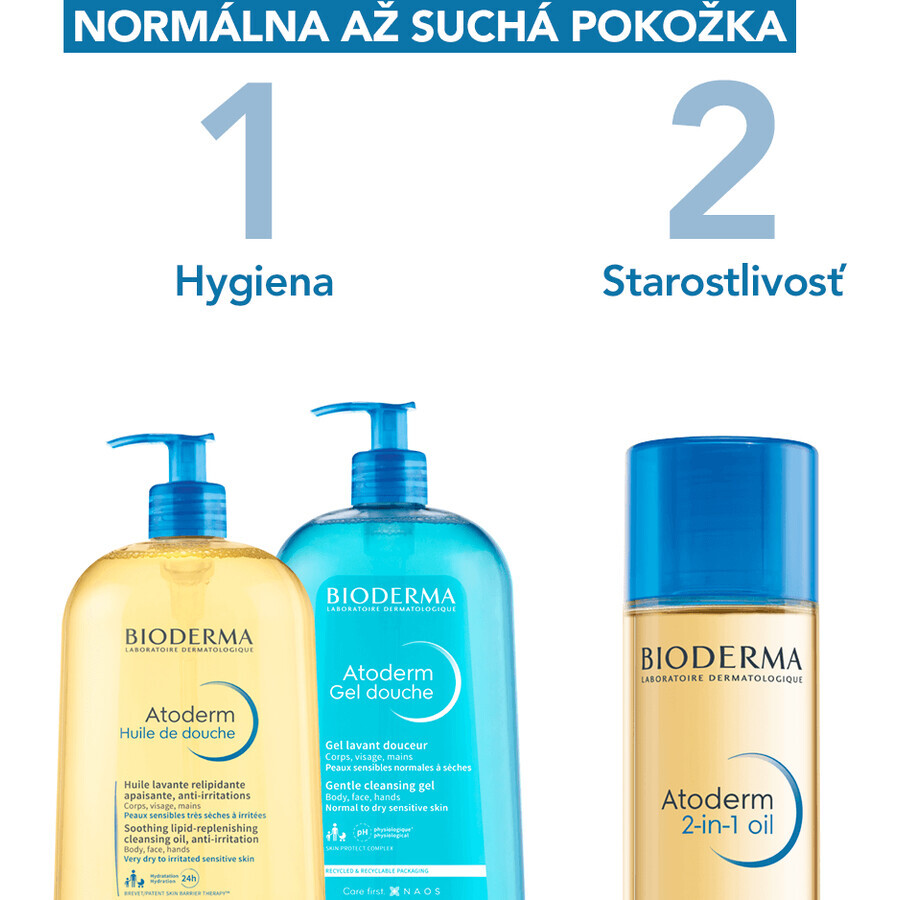 Bioderma Atoderm Oil 2in1, Olio secco nutriente con effetto ammorbidente per pelli secche 150 ml